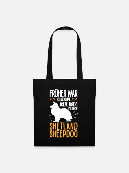 Shetland Sheepdog normal britischer Sheepdog - Stoffbeutel - Schwarz