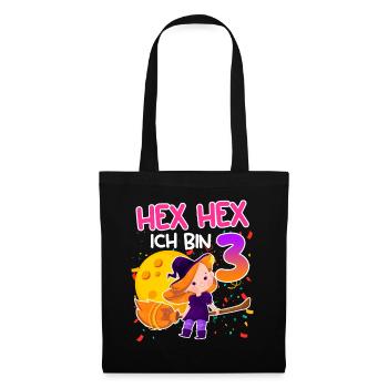3ème anniversaire fille 3 ans - Sac en tissu - noir - Devant