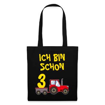 3 Jahre 3. Geburtstag Junge 3 Jahre - Stoffbeutel - Schwarz - Vorne
