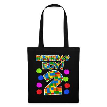 2ème anniversaire garçon 2 ans - Sac en tissu - noir - Devant