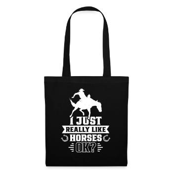 I just like horses very much rider horse riding - Tote Bag - black - Front
