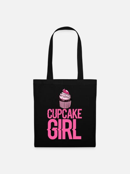 Cupcake Mädchen Backen Törtchen - Stoffbeutel - Schwarz