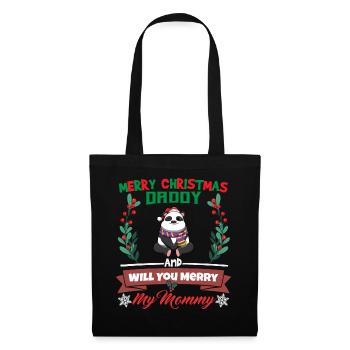 Merry Christmas Daddy And Will You Merry My Mommy - Stoffbeutel - Schwarz - Vorne