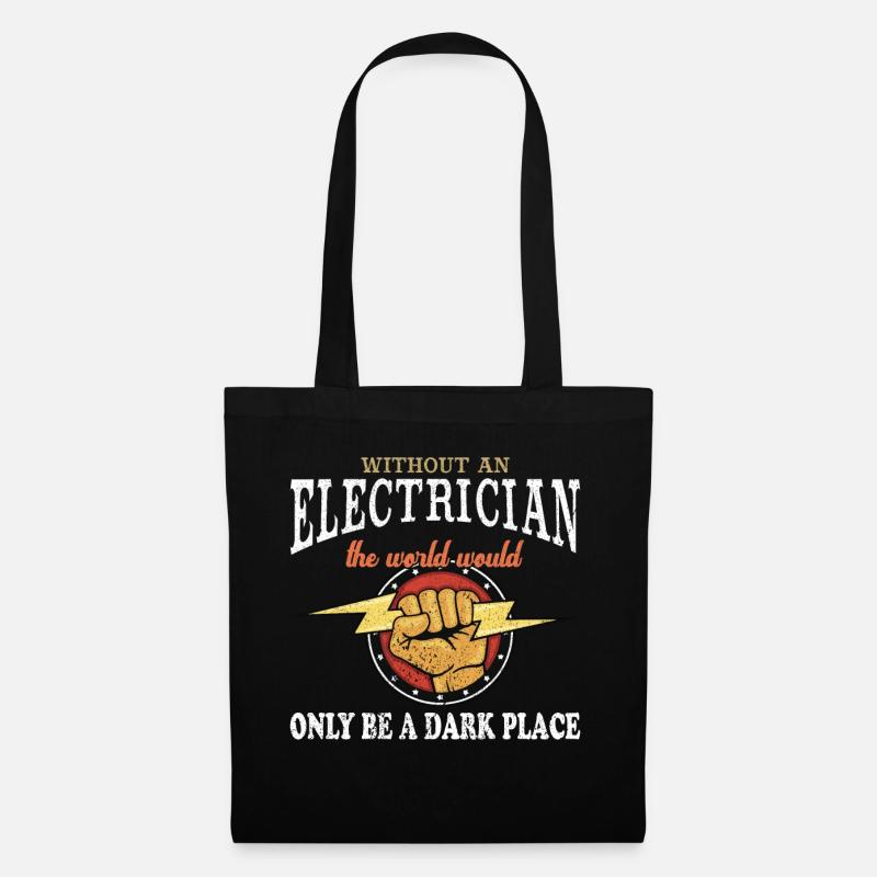Electrican- Elektriker Tshirt - Stoffbeutel - Schwarz