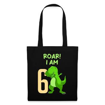 6th birthday Dino Junge 6 years - Tote Bag - black - Front