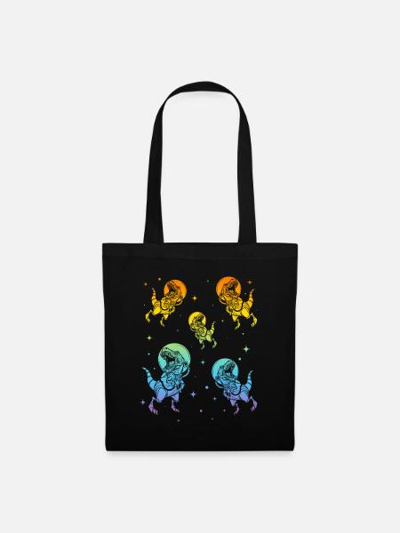 Space Dinosaur Astronauts Dino Space Travel Dino A - Stoffbeutel - Schwarz