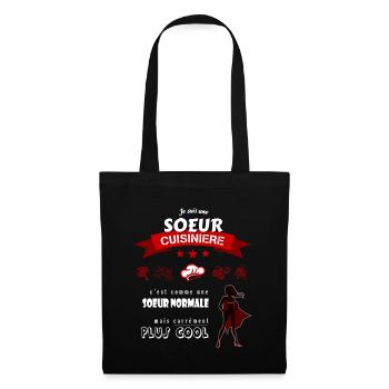 Je suis une Soeur Cuisinière cool et super - Sac en tissu - noir - Devant