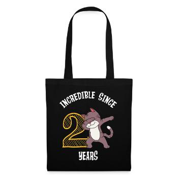 Incroyable pour 2 ans 2ème anniversaire - Sac en tissu - noir - Devant