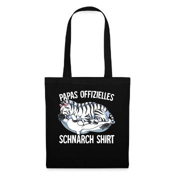 Papas Offizielles Schnarch Shirt Papa Schnarchen - Stoffbeutel - Schwarz - Vorne