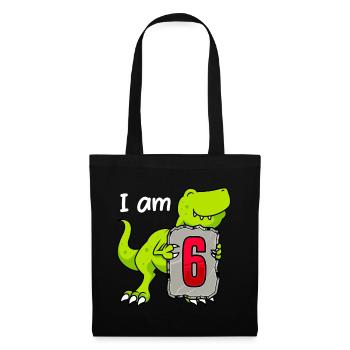 6th birthday Dino Junge 6 years - Tote Bag - black - Front
