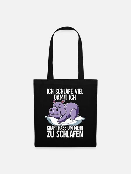 Ich Schlafe Nilpferd - Stoffbeutel - Schwarz