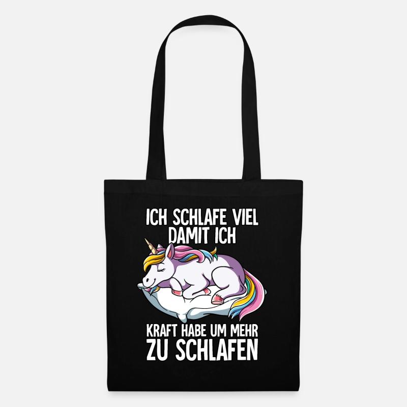 Ich Schlafe Einhorn - Stoffbeutel - Schwarz