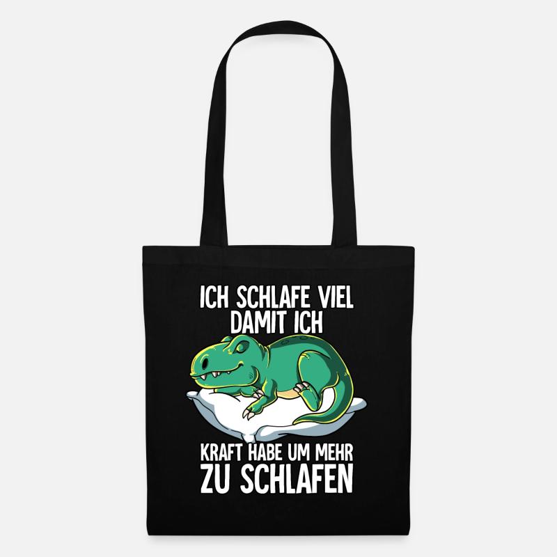 Ich Schlafe T-rex - Stoffbeutel - Schwarz