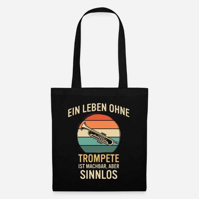 Trompete Trompetenspieler Trompeter - Stoffbeutel - Schwarz