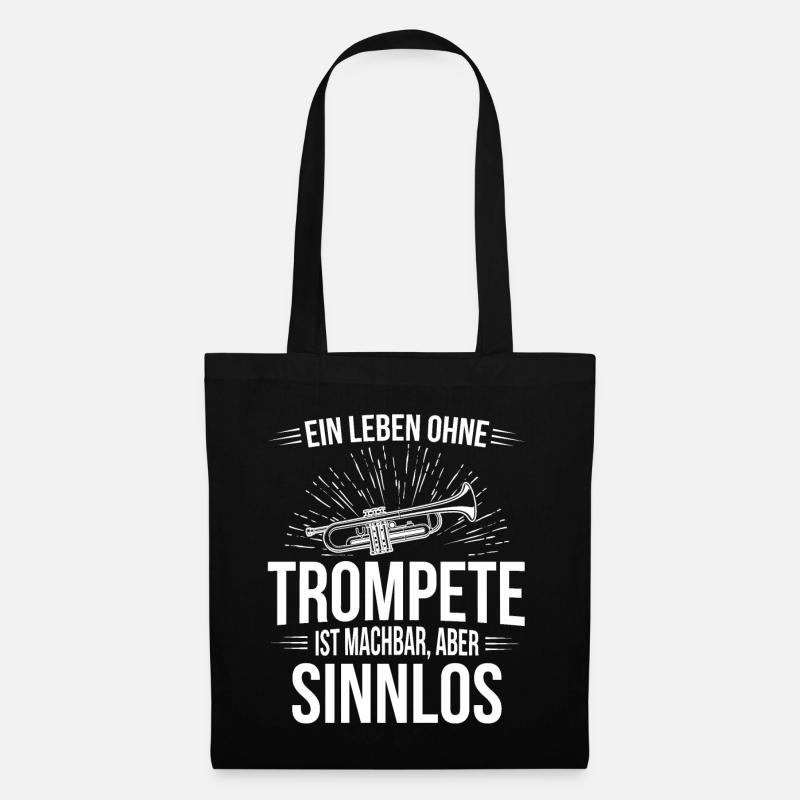 Trompete Trompetenspieler Trompeter - Stoffbeutel - Schwarz