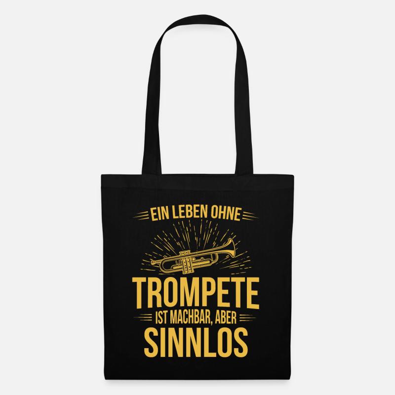 Trompete Trompetenspieler Trompeter - Stoffbeutel - Schwarz