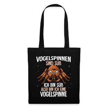 Vogelspinnen Sind Süß Vogelspinne - Stoffbeutel - Schwarz - Vorne