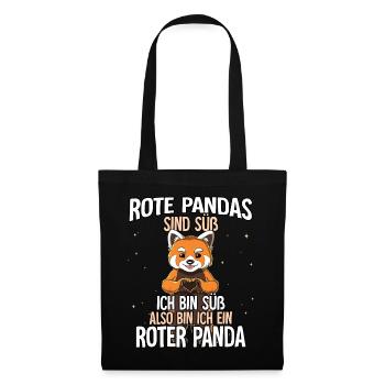 Rote Pandas Sind Süß Roter Panda - Stoffbeutel - Schwarz - Vorne