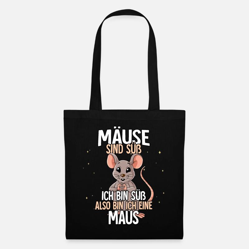 Mäuse Sind Süß Maus - Stoffbeutel - Schwarz