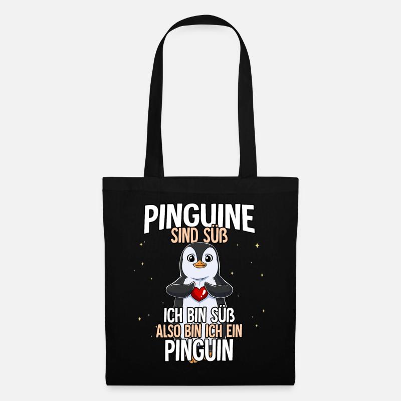 Pinguine Sind Süß Pinguin - Stoffbeutel - Schwarz
