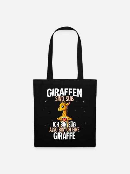 Giraffen Sind Süß Giraffe - Stoffbeutel - Schwarz