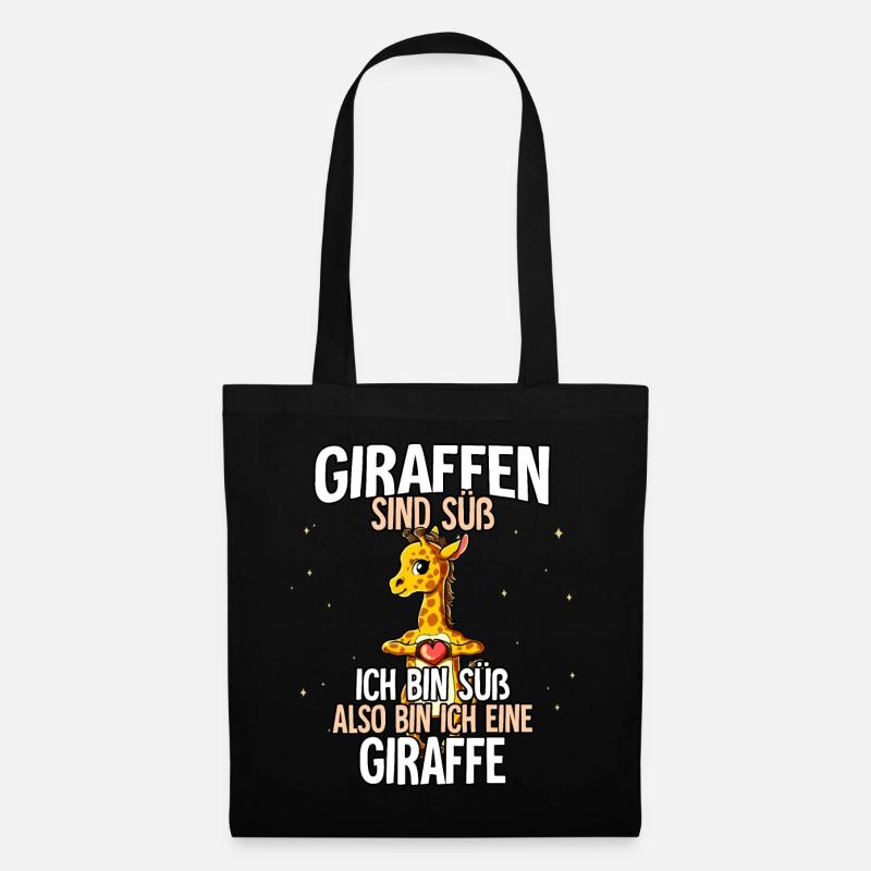 Giraffen Sind Süß Giraffe - Stoffbeutel - Schwarz