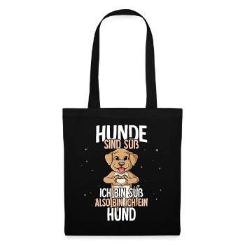 Hunde Sind Süß Hund - Stoffbeutel - Schwarz - Vorne