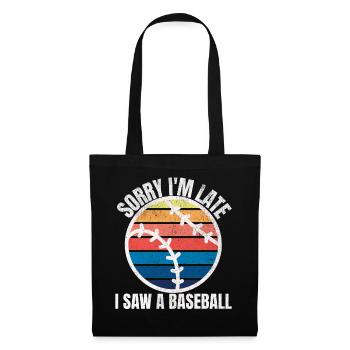 Baseball Lustig - Stoffbeutel - Schwarz - Vorne