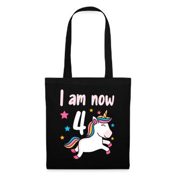 4th birthday girl 4 years - Tote Bag - black - Front