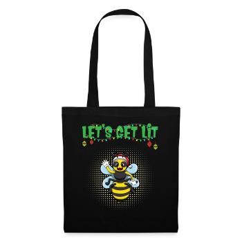 Let’s Get Lit Fête de Noël de la saison de l’Avent X-Mas - Sac en tissu - noir - Devant