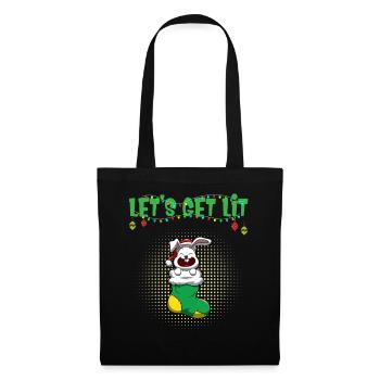 Let's Get Lit Advent Season Christmas Party X-Mas - Tote Bag - black - Front