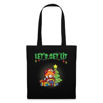 Let’s Get Lit Fête de Noël de la saison de l’Avent X-Mas - Sac en tissu - noir - Devant
