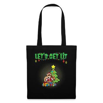 Let’s Get Lit Fête de Noël de la saison de l’Avent X-Mas - Sac en tissu - noir - Devant