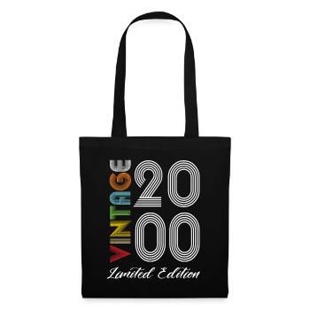 Vintage 2000 Vintage Geburtstag Retro Vintage - Stoffbeutel - Schwarz - Vorne