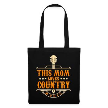 Country Musik Muttertag - Stoffbeutel - Schwarz - Vorne