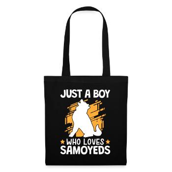 Garçon qui aime Samoyèdes Samoyèdes Nordiques Samoyède - Sac en tissu - noir - Devant