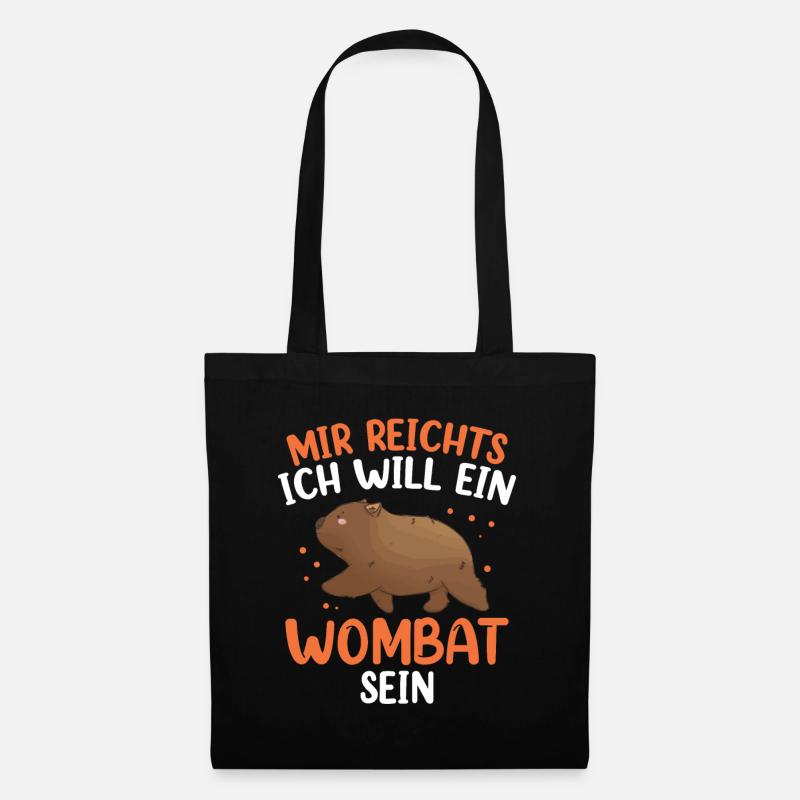 Wombat mir reichts Australien Beuteltier - Stoffbeutel - Schwarz