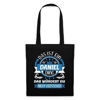 Daniel Name Vorname Namenstag Namensgeschenk - Stoffbeutel - Schwarz - Vorne