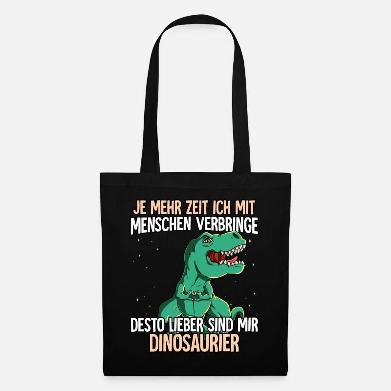 T-rex - Stoffbeutel - Schwarz