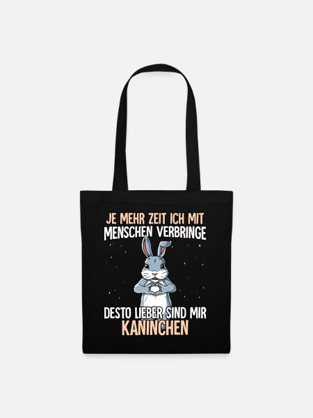 Hase - Stoffbeutel - Schwarz