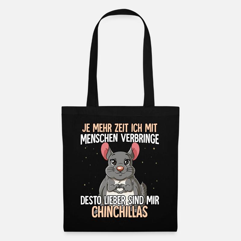 Chinchilla - Stoffbeutel - Schwarz
