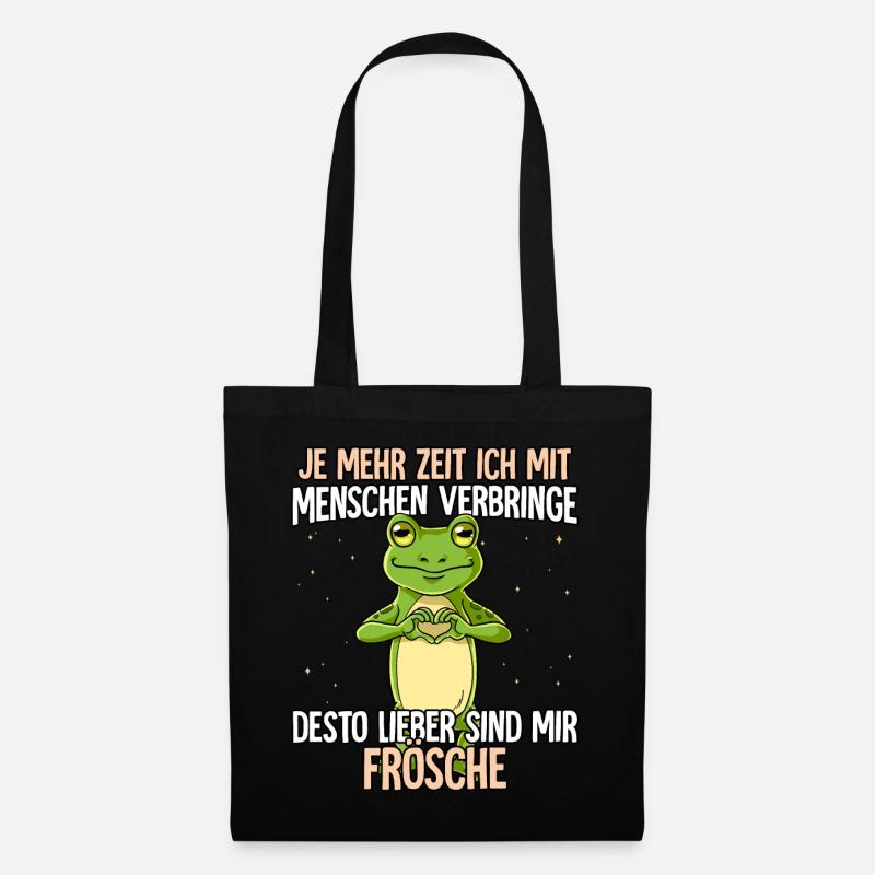 Frosch - Stoffbeutel - Schwarz