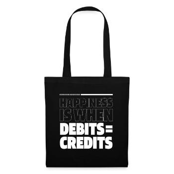 Happiness Is When Debits = Credits - Accountant - Tote Bag - black - Front