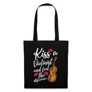 Violin Kiss A Violinist And Music Note Violinist - Tote Bag - black - Front