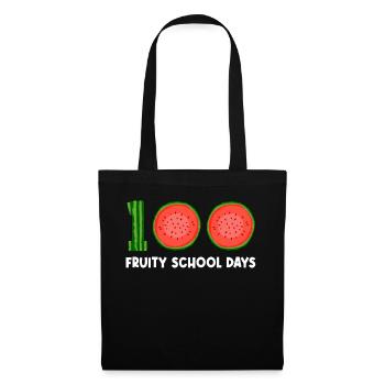 100 Fruity School Watermelon Fruits tropicaux Fruits - Sac en tissu - noir - Devant