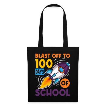 100 jours d’école Astronaute de fusée spatiale - Sac en tissu - noir - Devant