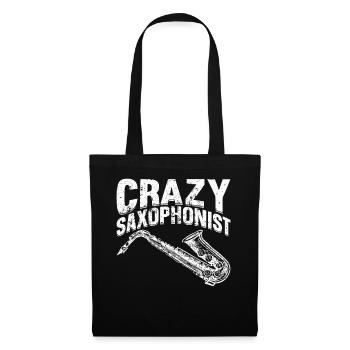 Saxophoniste fou Saxophone Instrument Lover Sax M - Sac en tissu - noir - Devant