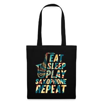 Eat Sleep Play Saxophone Répéter Saxophone Instrume - Sac en tissu - noir - Devant