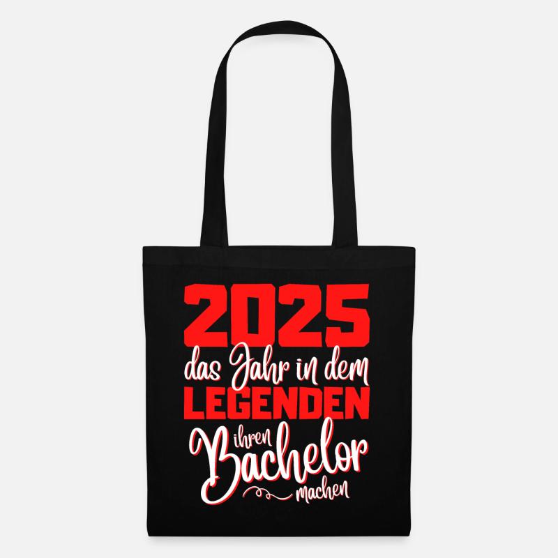 Lustiges Bachelor 2025 Abschluss Legenden - Stoffbeutel - Schwarz
