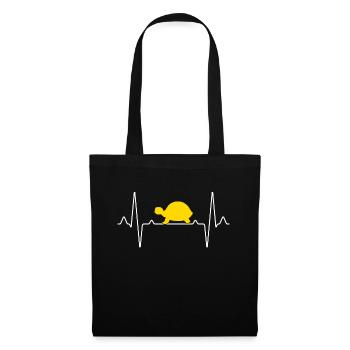 Battement de cœur de tortue - Sac en tissu - noir - Devant